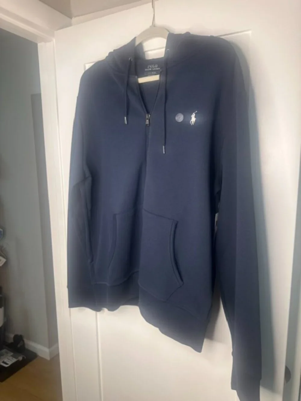 Polo Ralph Lauren Men's Navy Full Zip Hoodie Pullover Pony Logo NWT Size Large